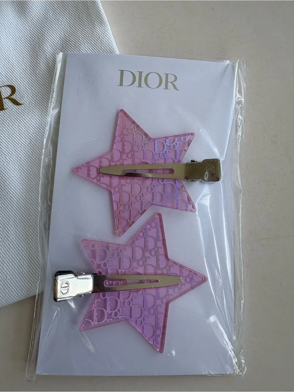 Dior Beauty Iridescent Star Hair Clips - New, Set of 2